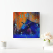 Running Stallion & Fantasy Horse Lover Moderne Kun Quadratische Wanduhr (Zuhause)