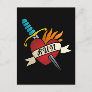 Running Tattoo Postkarte