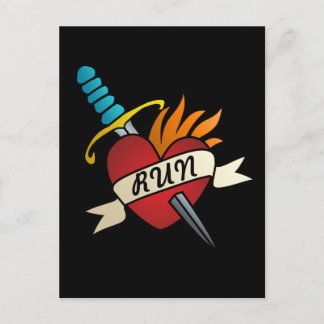 Running Tattoo Postkarte