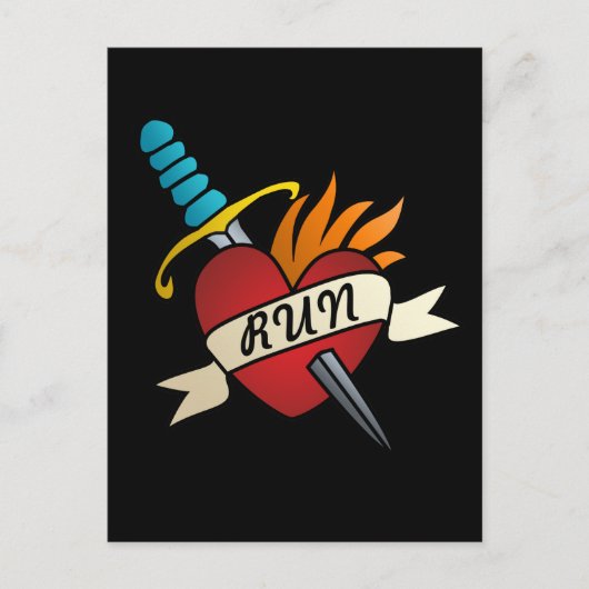 Running Tattoo Postkarte (Vorderseite)