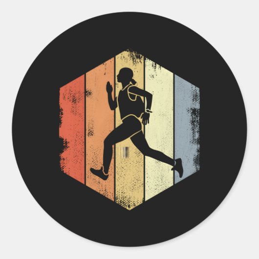 Running Triathlete Joggen Runder Aufkleber (Vorderseite)