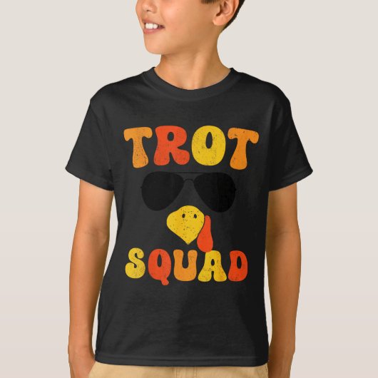 Running Turkey Sungles Trot Squad Thanksgiving  T-Shirt (Vorderseite)