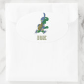 Running Turtle 10K - Blau Ovaler Aufkleber (Tasche)