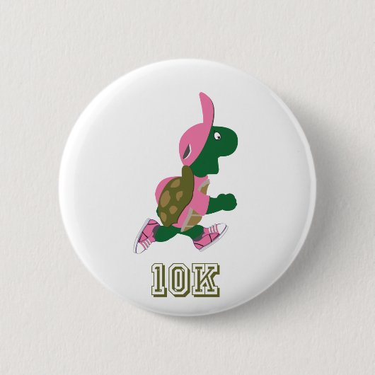 Running Turtle 10K - Rosa Button (Vorderseite)
