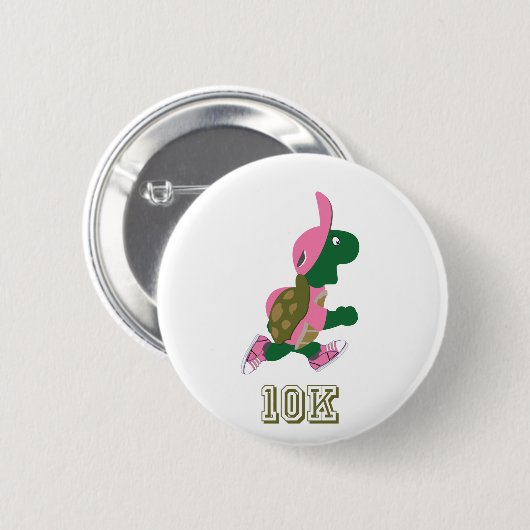 Running Turtle 10K - Rosa Button (Vorne & Hinten)