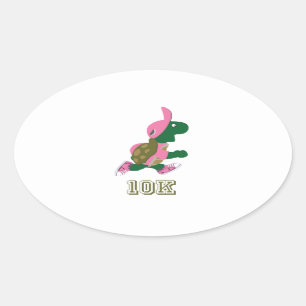 Running Turtle 10K - Rosa Ovaler Aufkleber
