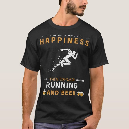 Running und Bier glücklich | Funny Running Lover T-Shirt (Vorderseite)