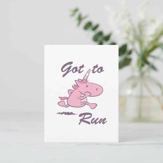 Running Unicorn Postkarte (Stehend Vorderseite)