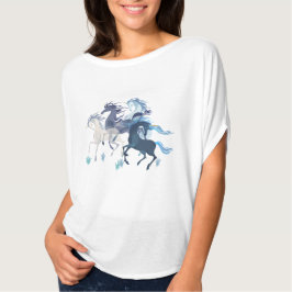 Running Unicorns, elegant oben T-Shirt