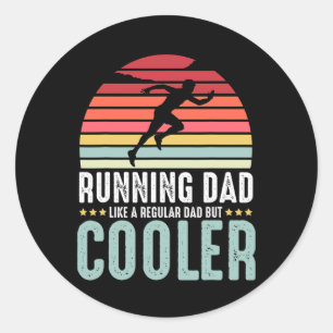 Running Vater Funny Marathon Runner Vatertag Dis Runder Aufkleber