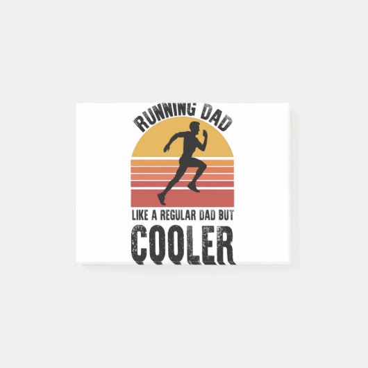 Running Vater Vathers Day Geschenk Marathon Runner Post-it Klebezettel (Vorderseite)