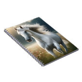 Running White Horse – Graceful Equine Freedom Notizblock (Rechte Seite)