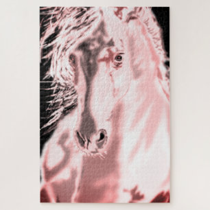 Running White Horse Puzzle - Malerei