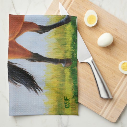 Running Wild Buckskin Horse Geschirrtuch (Viertel Falte)