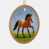 Running Wild Buckskin Horse Keramikornament (Rechts)