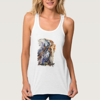 Running Wild Horse, Aquarellmalerei Drucktank Tank Top