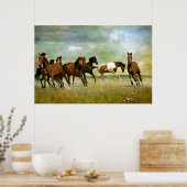 Running Wild Horses - Vintage kreative Kunst Poster (Küche)
