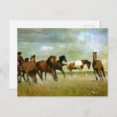 Running Wild Horses - Vintage kreative Kunst Postkarte (Vorne/Hinten)