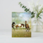 Running Wild Horses - Vintage kreative Kunst Postkarte (Stehend Vorderseite)