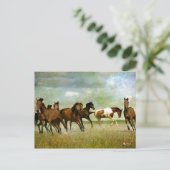 Running Wild Horses - Vintage kreative Kunst Postkarte (Stehend Vorderseite)