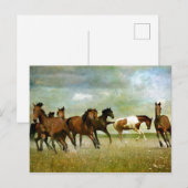 Running Wild Horses - Vintage kreative Kunst Postkarte (Vorne/Hinten)