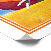 "Running with Greyhounds" Art Deco Print 16x20 Poster (Ecke)