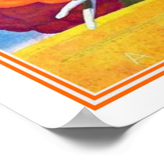 "Running with Greyhounds" Art Deco Print 16x20 Poster (Ecke)