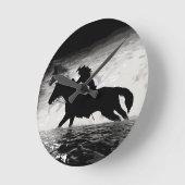 Running with Spirits - Horses Round Clock Runde Wanduhr (Winkel)