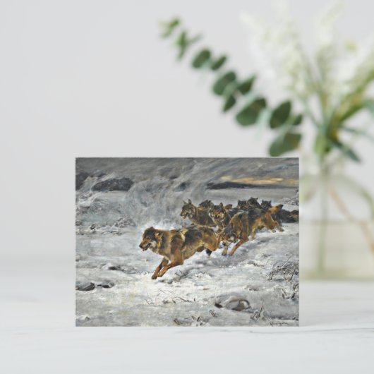 Running Wolf Pack Postkarte (Stehend Vorderseite)