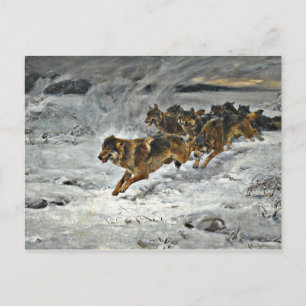 Running Wolf Pack Postkarte