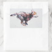 Running Wolf Rechteckiger Aufkleber (Tasche)