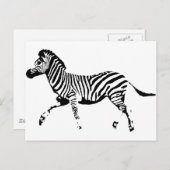 Running Zebra Postkarte (Vorne/Hinten)