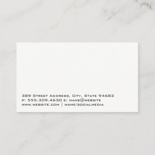 Runningansicht Visitenkarte (Rückseite)