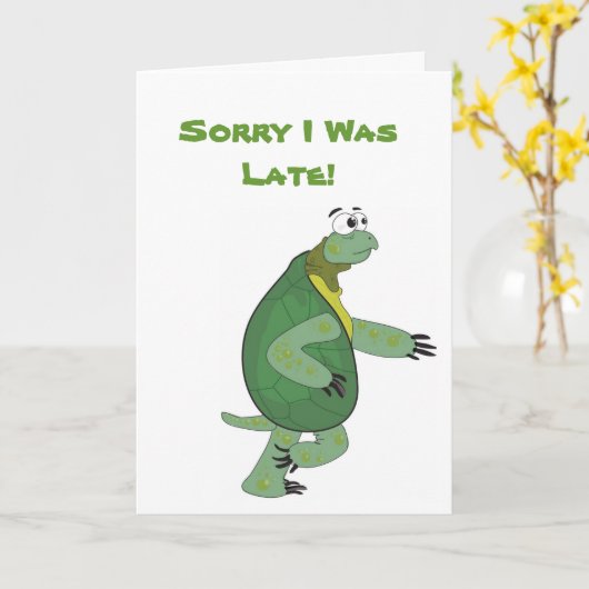 RunningTurtle-Geburtskarte Karte (Gelbe Blume)