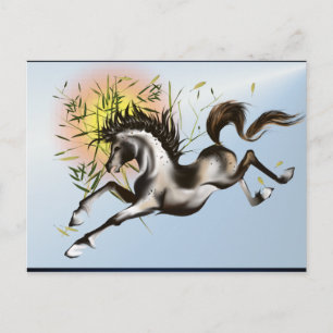 Runnung Horse Postcard Postkarte