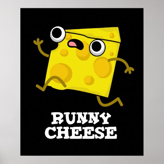 Runny Cheese Funny Food Pub Dark BG Poster (Vorne)