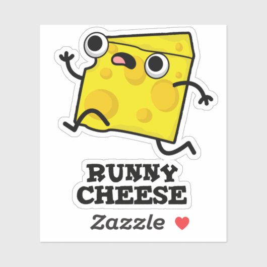 Runny Cheese Funny Food Puff Aufkleber (Blatt)