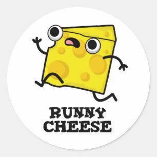 Runny Cheese Funny Food Puff Runder Aufkleber