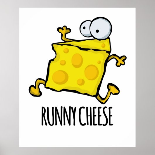 Runny Cheese Niedlich Funny Food Puff Poster (Vorne)