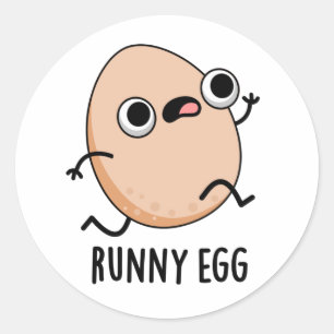 Runny Egg Funny Food Puff Runder Aufkleber