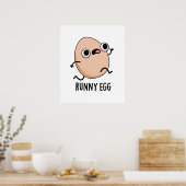 Runny Egg Funny Running Egg Puff Poster (Küche)