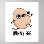 Runny Egg Funny Running Egg Puff Poster (Vorne)