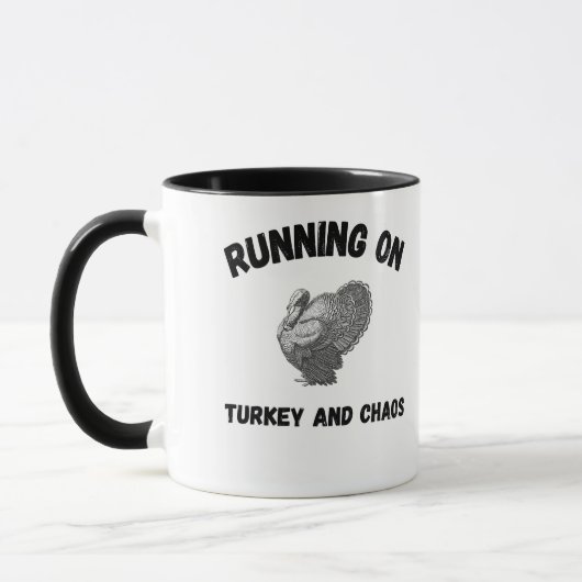Runny on Turkey and Chaos Funny Thanksgiving mug Tasse (Links)