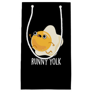Runny Yolk Funny Food Egg Pun Dark BG Kleine Geschenktüte