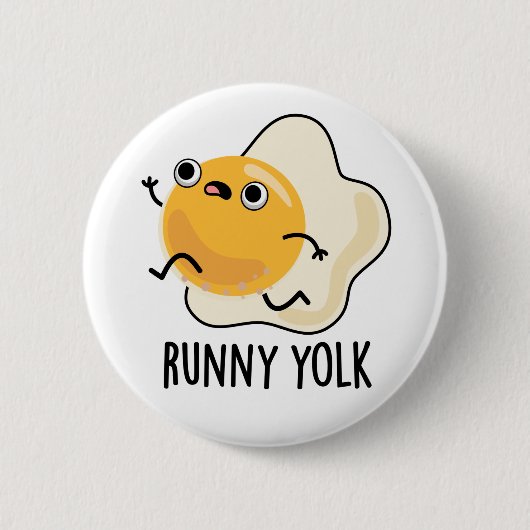 Runny Yolk Funny Food Egn Pun Button (Vorderseite)