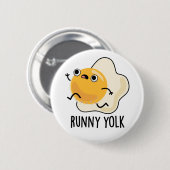 Runny Yolk Funny Food Egn Pun Button (Vorne & Hinten)