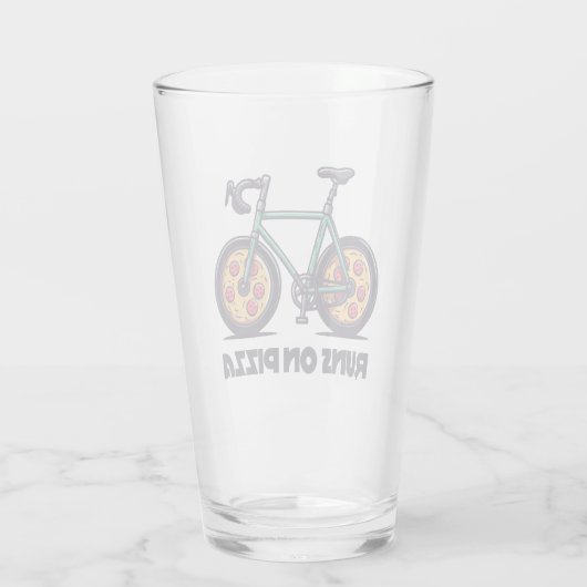 Runs auf Pizza Glas (Rückseite)