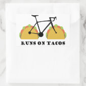Runs auf Tacos Rechteckiger Aufkleber (Tasche)