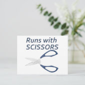 Runs mit Schere Postkarte (Stehend Vorderseite)