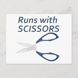 Runs mit Schere Postkarte
